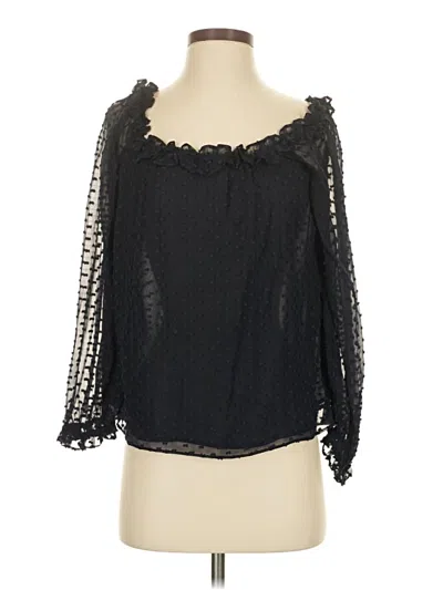 Pre-owned Jcrew 3/4 Sleeve Blouse In Black