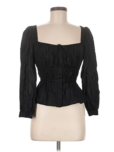 Pre-owned Jcrew 3/4 Sleeve Blouse In Black