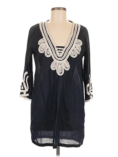Pre-owned Jcrew 3/4 Sleeve Blouse In Black