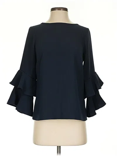 Pre-owned Jcrew 3/4 Sleeve Blouse In Black