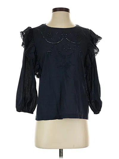 Pre-owned Jcrew 3/4 Sleeve Blouse In Black