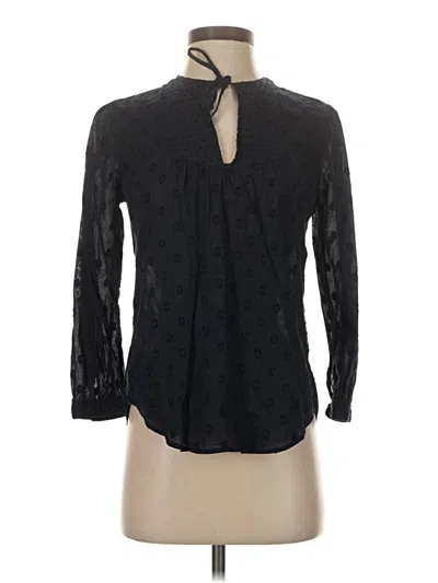 Pre-owned Jcrew 3/4 Sleeve Blouse In Black