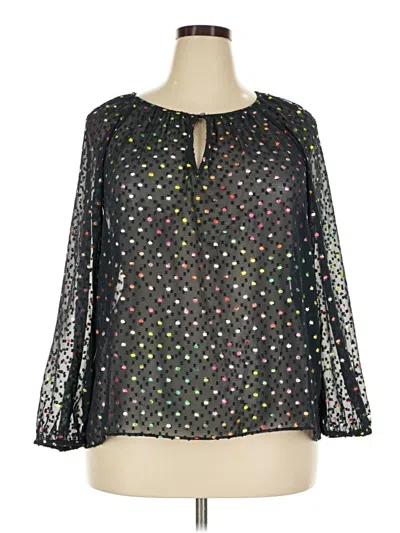 Pre-owned Jcrew 3/4 Sleeve Blouse In Black