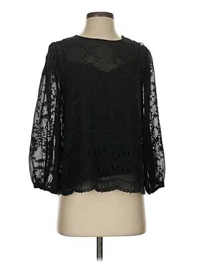 Pre-owned Jcrew 3/4 Sleeve Blouse In Black