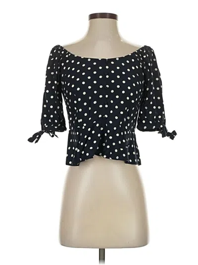Pre-owned Jcrew 3/4 Sleeve Blouse In Black