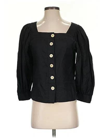 Pre-owned Jcrew 3/4 Sleeve Blouse In Black