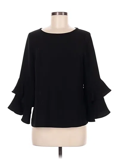 Pre-owned Jcrew 3/4 Sleeve Blouse In Black