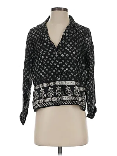 Pre-owned Jcrew 3/4 Sleeve Blouse In Black