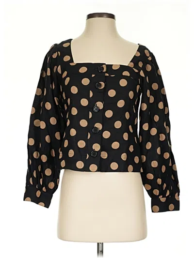 Pre-owned Jcrew 3/4 Sleeve Blouse In Black