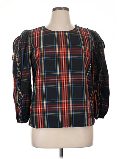 Pre-owned Jcrew 3/4 Sleeve Blouse In Black