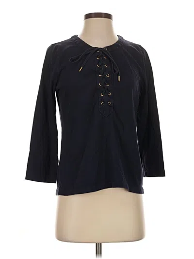 Pre-owned Jcrew 3/4 Sleeve Blouse In Black