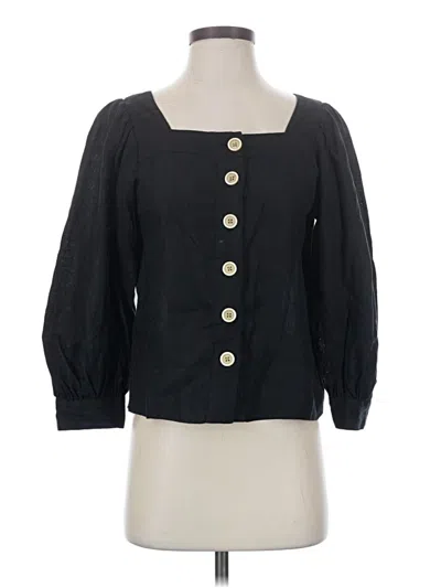 Pre-owned Jcrew 3/4 Sleeve Blouse In Black