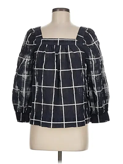 Pre-owned Jcrew 3/4 Sleeve Blouse In Black