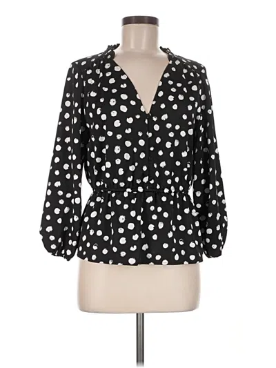 Pre-owned Jcrew 3/4 Sleeve Blouse In Black