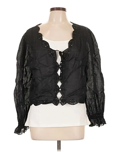 Pre-owned Jcrew 3/4 Sleeve Blouse In Black