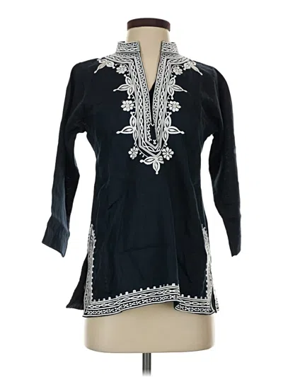 Pre-owned Jcrew 3/4 Sleeve Blouse In Black