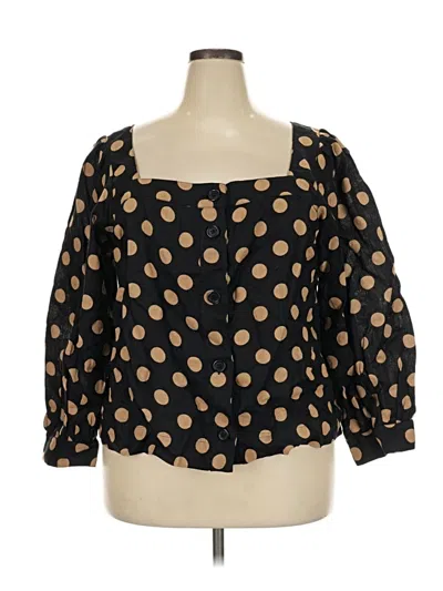 Pre-owned Jcrew 3/4 Sleeve Blouse In Black