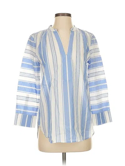 Pre-owned Jcrew 3/4 Sleeve Blouse In Blue