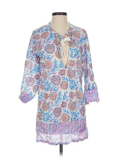 Pre-owned Jcrew 3/4 Sleeve Blouse In Blue