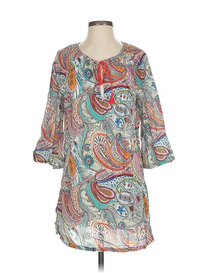 Pre-owned Jcrew 3/4 Sleeve Blouse In Blue