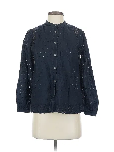 Pre-owned Jcrew 3/4 Sleeve Blouse In Blue