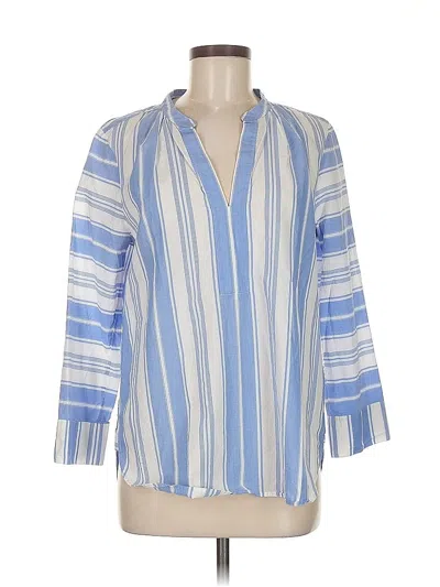 Pre-owned Jcrew 3/4 Sleeve Blouse In Blue