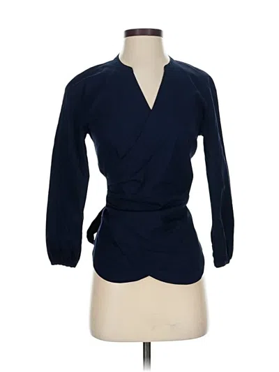 Pre-owned Jcrew 3/4 Sleeve Blouse In Blue