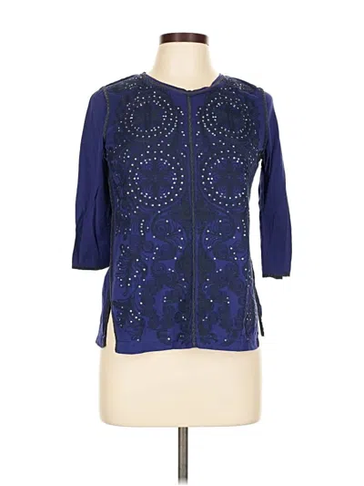 Pre-owned Jcrew 3/4 Sleeve Blouse In Blue
