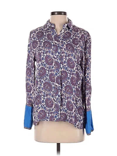 Pre-owned Jcrew 3/4 Sleeve Blouse In Blue