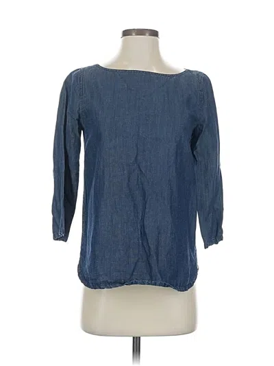 Pre-owned Jcrew 3/4 Sleeve Blouse In Blue