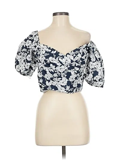 Pre-owned Jcrew 3/4 Sleeve Blouse In Blue