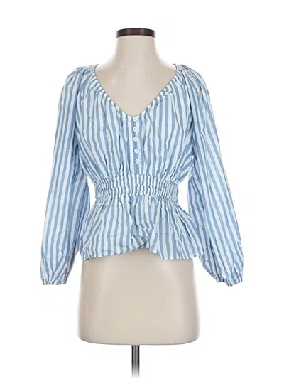Pre-owned Jcrew 3/4 Sleeve Blouse In Blue