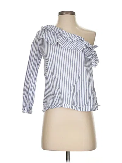 Pre-owned Jcrew 3/4 Sleeve Blouse In Blue