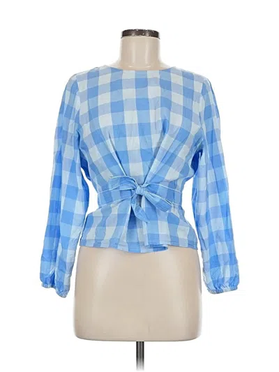 Pre-owned Jcrew 3/4 Sleeve Blouse In Blue