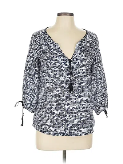 Pre-owned Jcrew 3/4 Sleeve Blouse In Blue