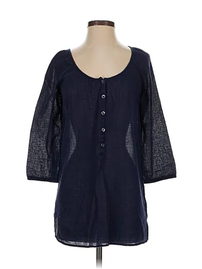 Pre-owned Jcrew 3/4 Sleeve Blouse In Blue