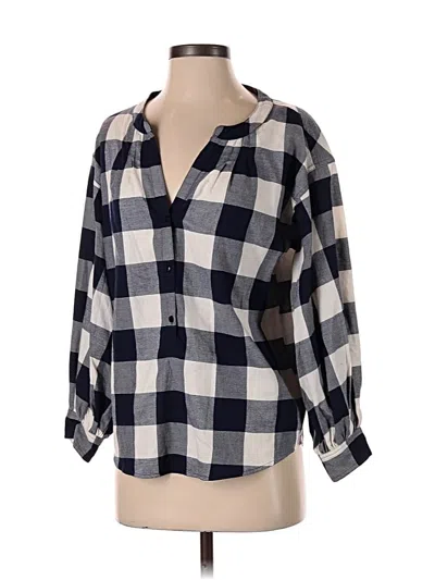 Pre-owned Jcrew 3/4 Sleeve Blouse In Blue