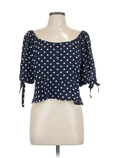 Pre-owned Jcrew 3/4 Sleeve Blouse In Blue