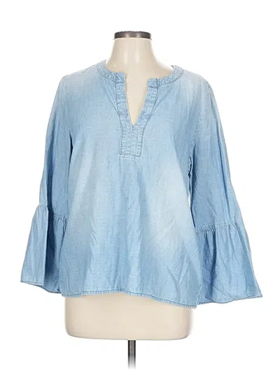 Pre-owned Jcrew 3/4 Sleeve Blouse In Blue