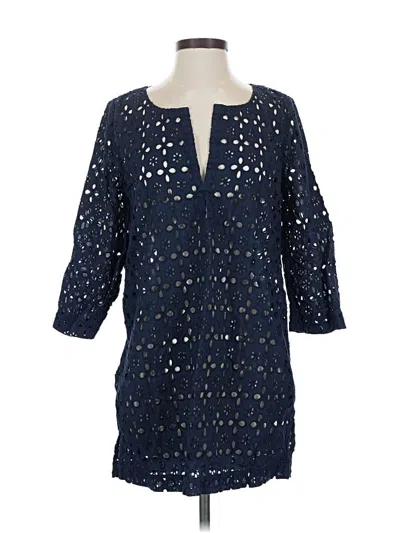 Pre-owned Jcrew 3/4 Sleeve Blouse In Blue
