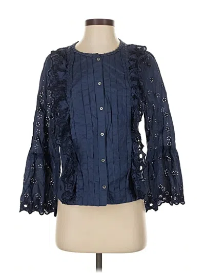 Pre-owned Jcrew 3/4 Sleeve Blouse In Blue
