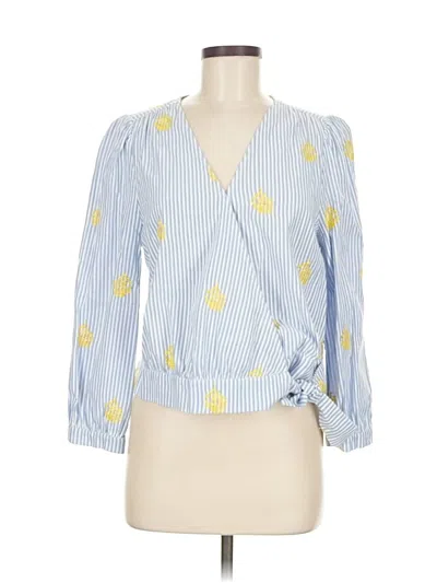 Pre-owned Jcrew 3/4 Sleeve Blouse In Blue