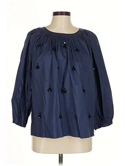 Jcrew 3/4 Sleeve Blouse In Blue