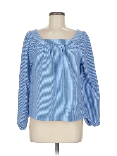 Pre-owned Jcrew 3/4 Sleeve Blouse In Blue