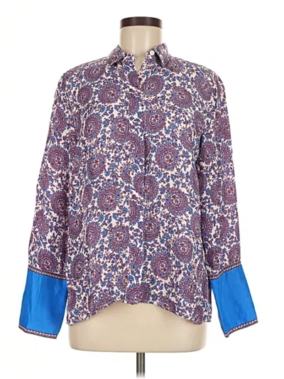 Pre-owned Jcrew 3/4 Sleeve Blouse In Blue