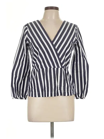 Pre-owned Jcrew 3/4 Sleeve Blouse In Blue
