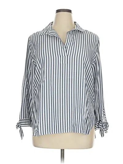 Pre-owned Jcrew 3/4 Sleeve Blouse In Blue