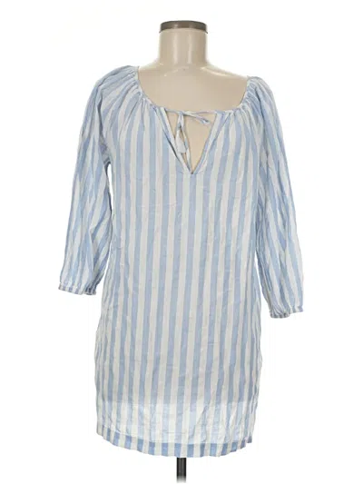 Pre-owned Jcrew 3/4 Sleeve Blouse In Blue
