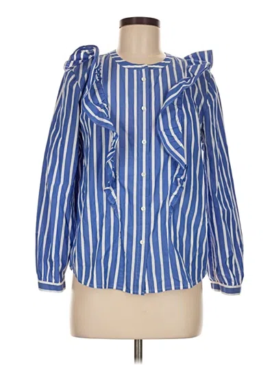 Pre-owned Jcrew 3/4 Sleeve Blouse In Blue