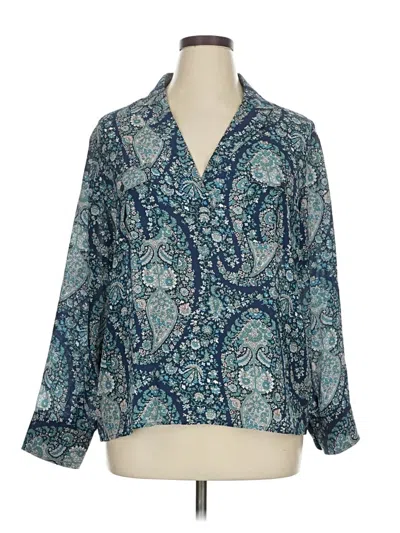 Pre-owned Jcrew 3/4 Sleeve Blouse In Blue